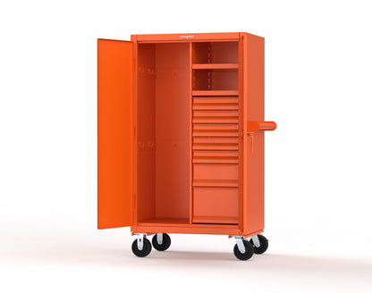 Extreme Duty 12 GA Mobile Rigging Cabinet with 7 Half-Width Drawers, 2 Shelves - 36 in. W x 24 in. D x 68 in. H - 35-242-7/5DB-CA-2009