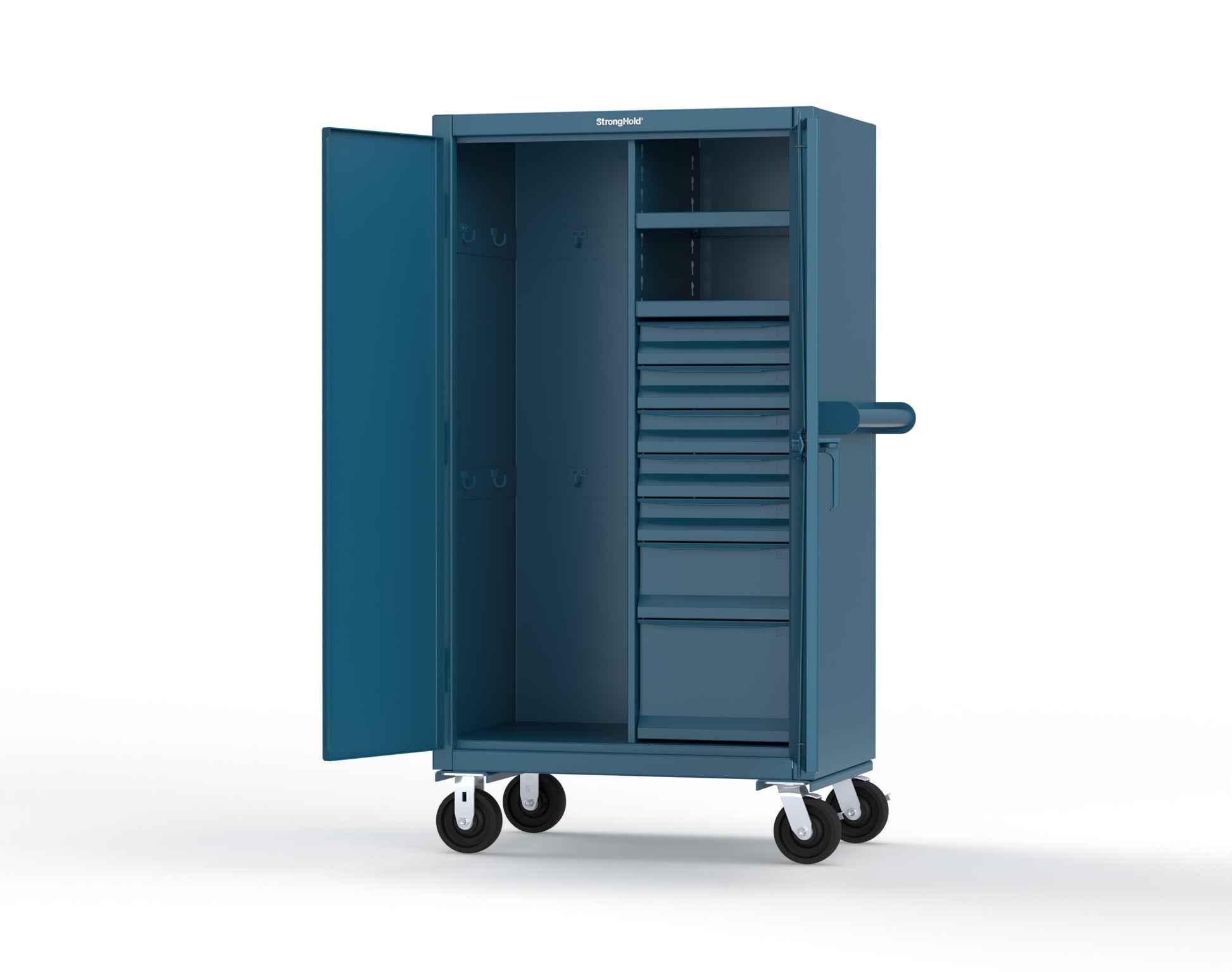 Extreme Duty 12 GA Mobile Rigging Cabinet with 7 Half-Width Drawers, 2 Shelves - 36 in. W x 24 in. D x 68 in. H - 35-242-7/5DB-CA-5001