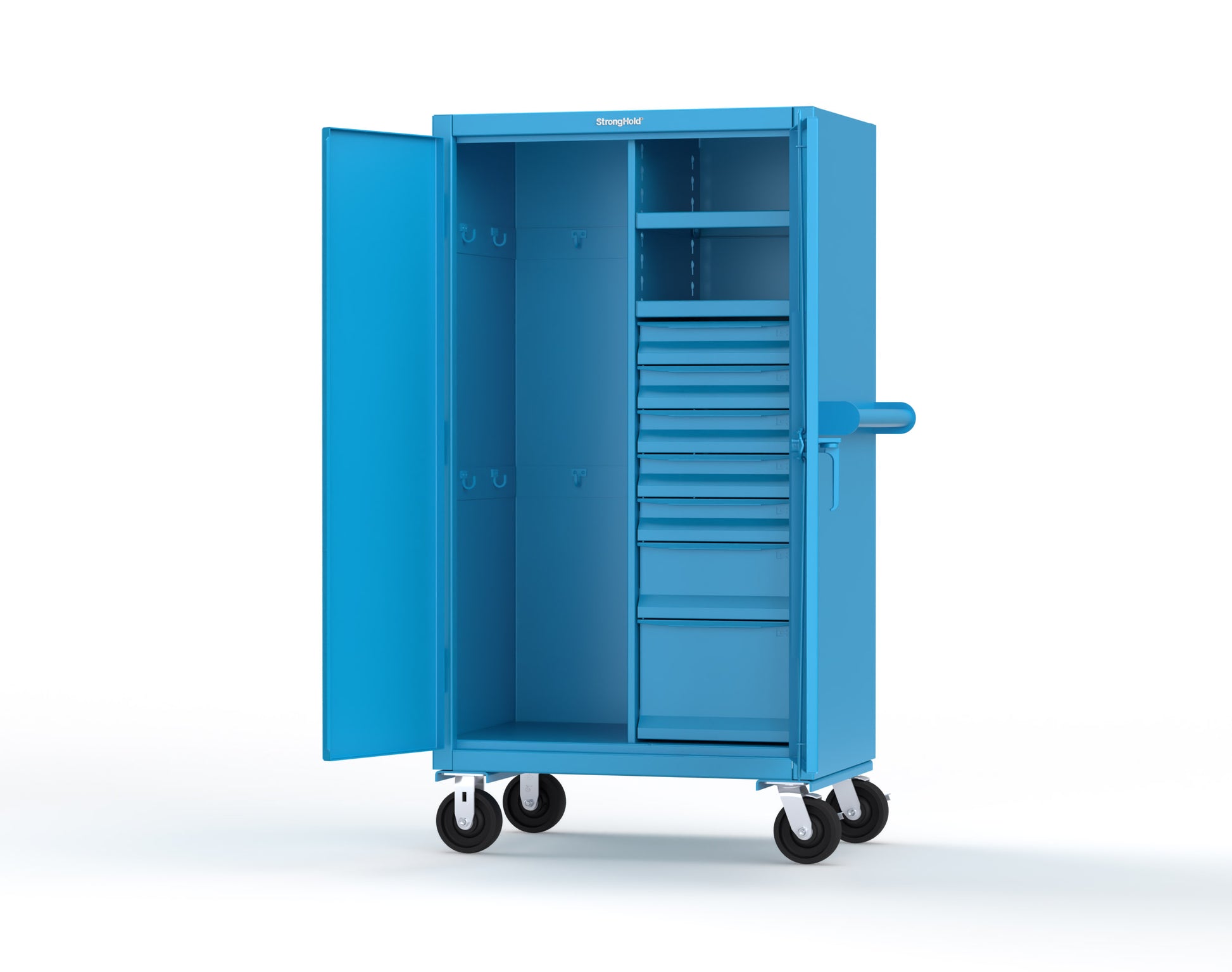 Extreme Duty 12 GA Mobile Rigging Cabinet with 7 Half-Width Drawers, 2 Shelves - 36 in. W x 24 in. D x 68 in. H - 35-242-7/5DB-CA-5012