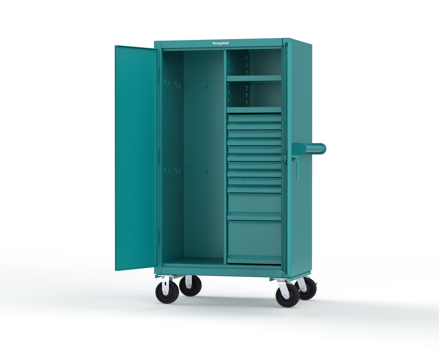 Extreme Duty 12 GA Mobile Rigging Cabinet with 7 Half-Width Drawers, 2 Shelves - 36 in. W x 24 in. D x 68 in. H - 35-242-7/5DB-CA-5021