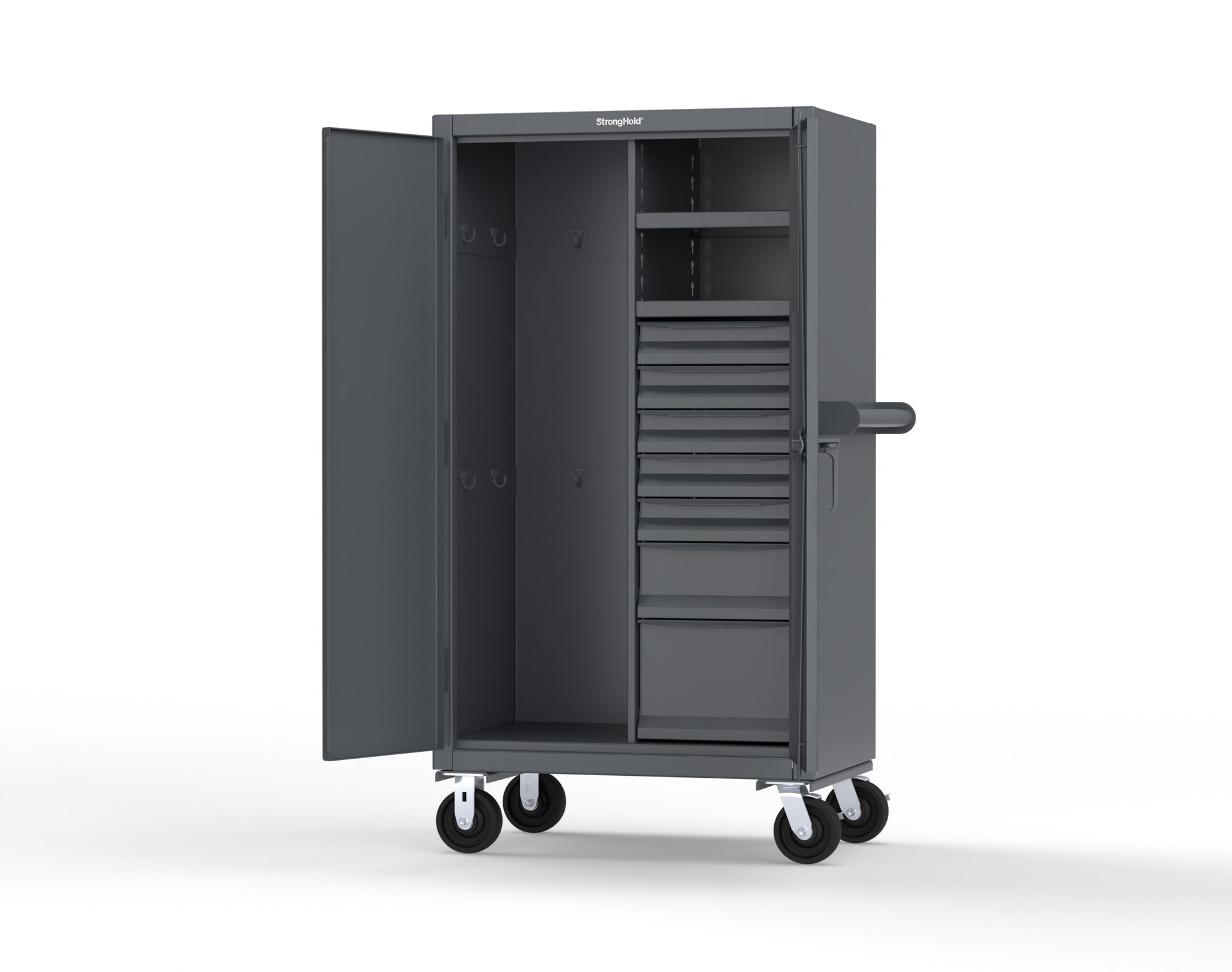 Extreme Duty 12 GA Mobile Rigging Cabinet with 7 Half-Width Drawers, 2 Shelves - 36 in. W x 24 in. D x 68 in. H - 35-242-7/5DB-CA-7024