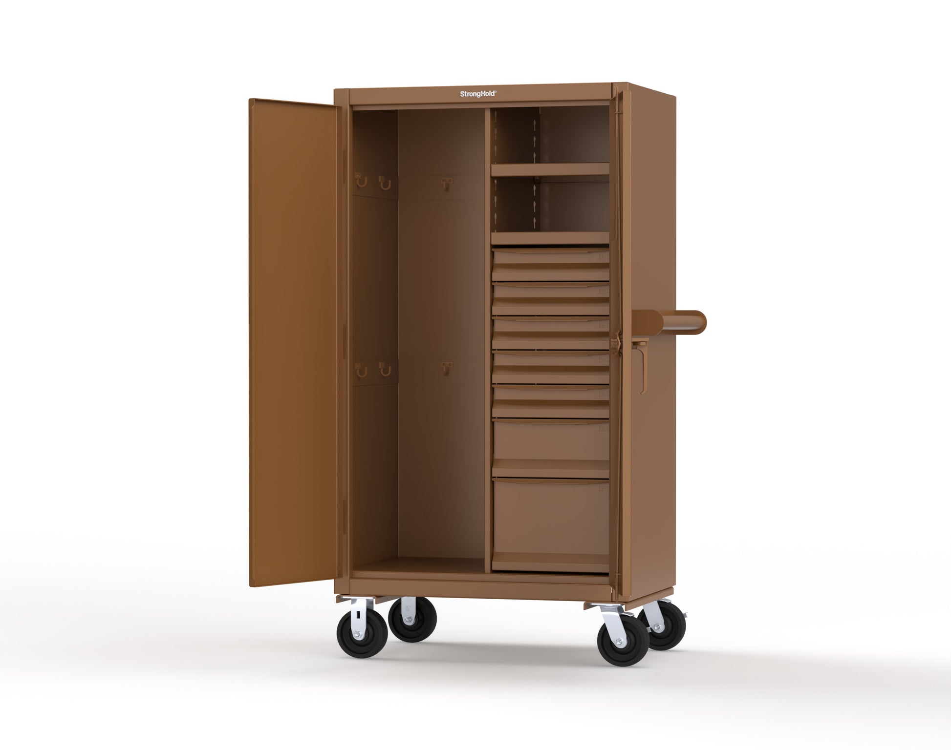 Extreme Duty 12 GA Mobile Rigging Cabinet with 7 Half-Width Drawers, 2 Shelves - 36 in. W x 24 in. D x 68 in. H - 35-242-7/5DB-CA-8008