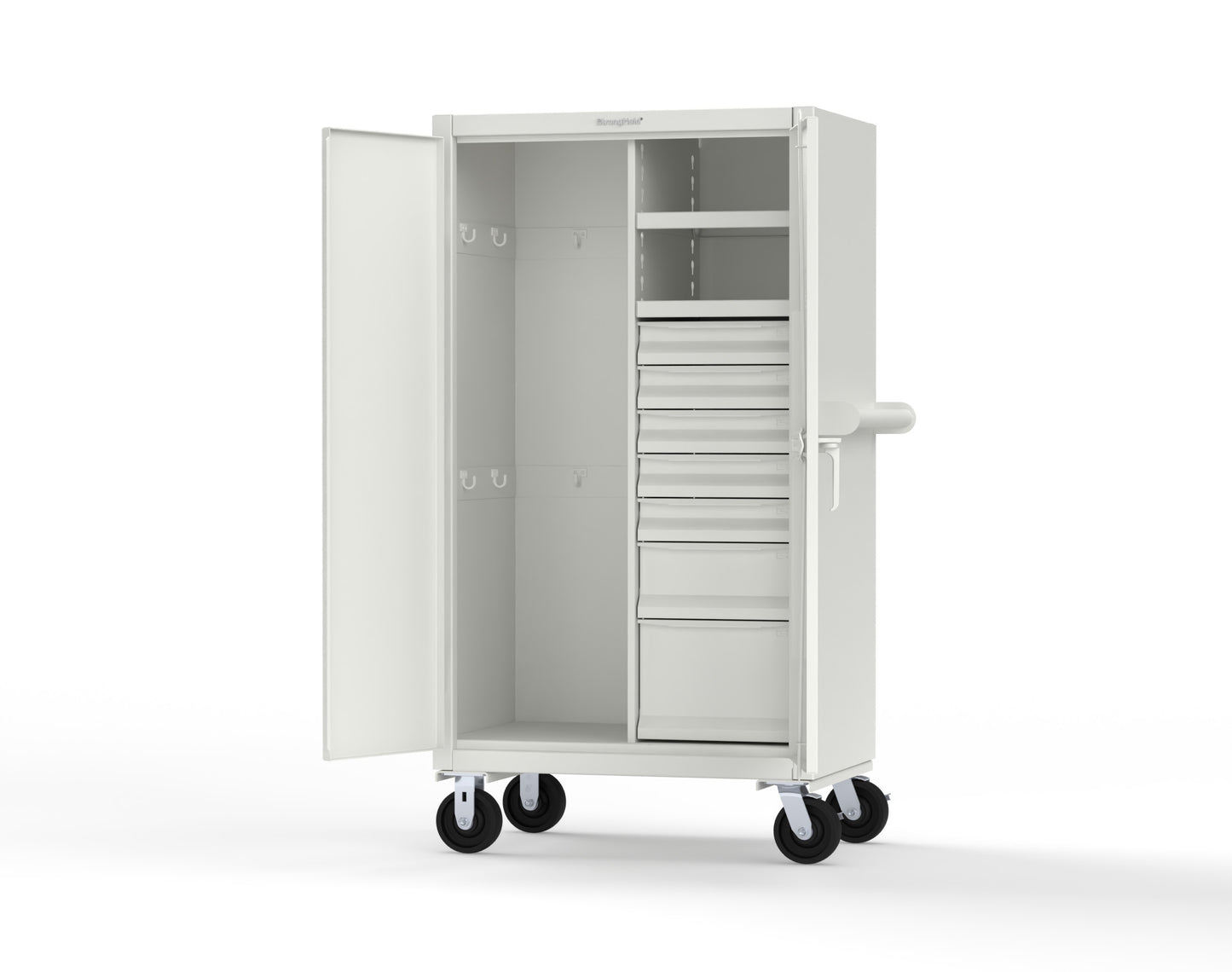 Extreme Duty 12 GA Mobile Rigging Cabinet with 7 Half-Width Drawers, 2 Shelves - 36 in. W x 24 in. D x 68 in. H - 35-242-7/5DB-CA-9003