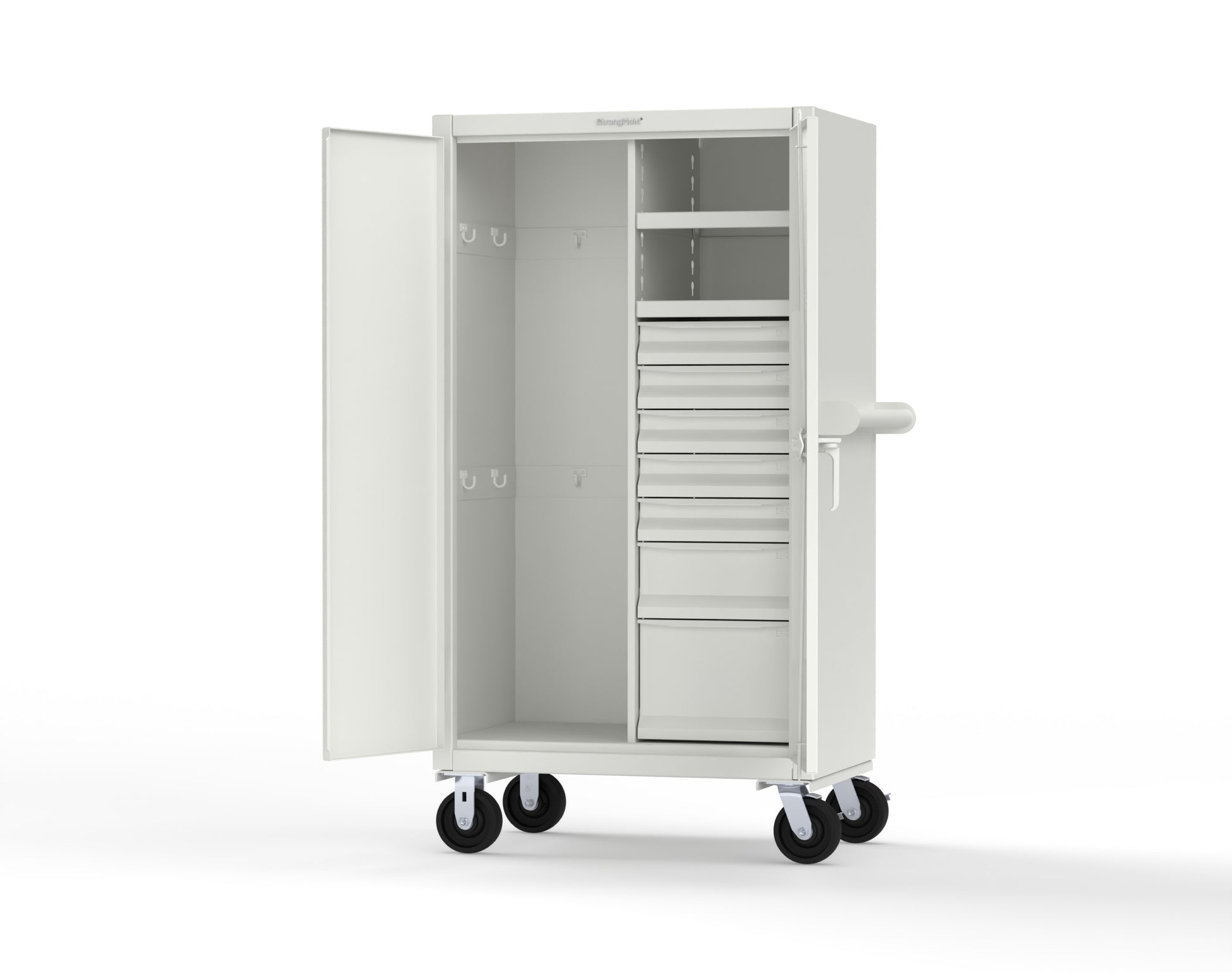 Extreme Duty 12 GA Mobile Rigging Cabinet with 7 Half-Width Drawers, 2 Shelves - 36 in. W x 24 in. D x 68 in. H - 35-242-7/5DB-CA-9003
