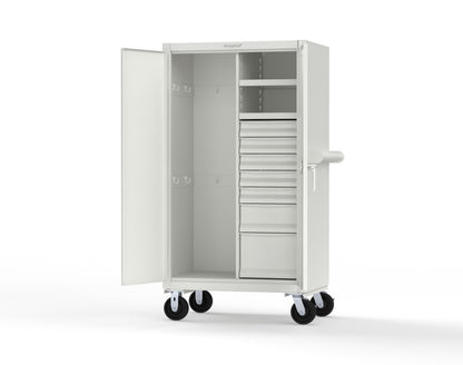 Extreme Duty 12 GA Mobile Rigging Cabinet with 7 Half-Width Drawers, 2 Shelves - 36 in. W x 24 in. D x 68 in. H - 35-242-7/5DB-CA-9003