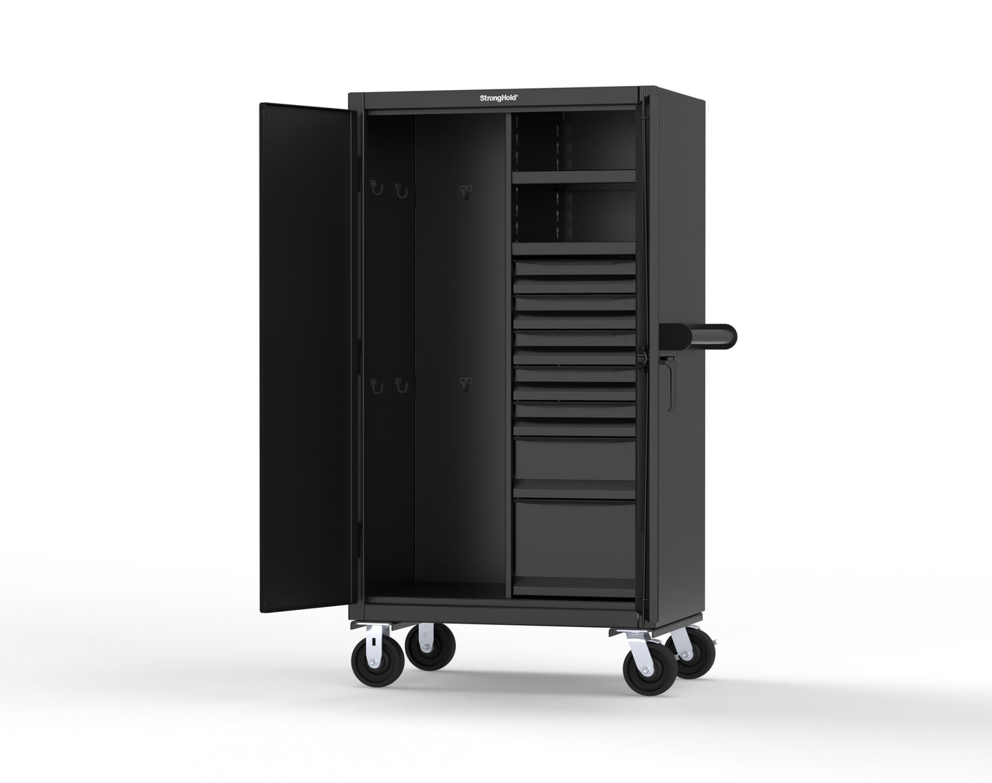 Extreme Duty 12 GA Mobile Rigging Cabinet with 7 Half-Width Drawers, 2 Shelves - 36 in. W x 24 in. D x 68 in. H - 35-242-7/5DB-CA-9005