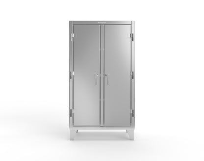 Extreme Duty 12 GA Stainless Steel Double Shift Cabinet with 6 Shelves - 36 In. W x 24 In. D x 66 In. H - 35-DS-246SS