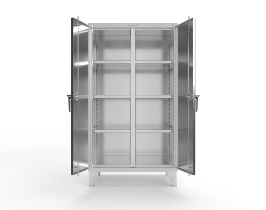 Extreme Duty 12 GA Stainless Steel Double Shift Cabinet with 6 Shelves - 36 In. W x 24 In. D x 66 In. H - 35-DS-246SS