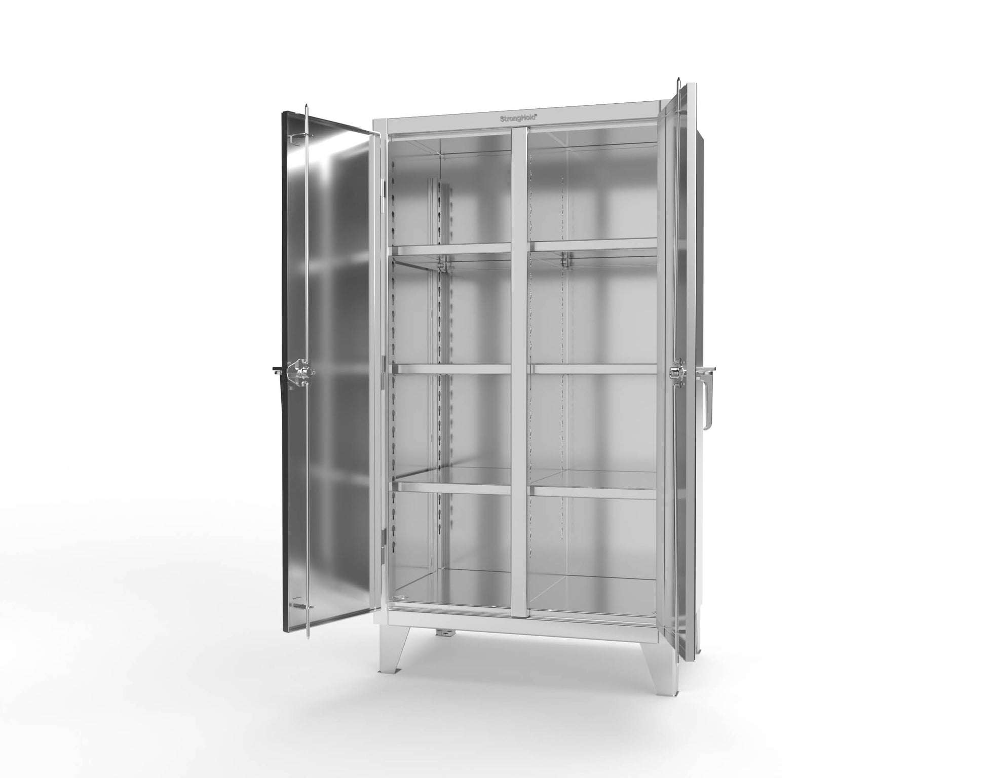 Extreme Duty 12 GA Stainless Steel Double Shift Cabinet with 6 Shelves - 36 In. W x 24 In. D x 66 In. H - 35-DS-246SS