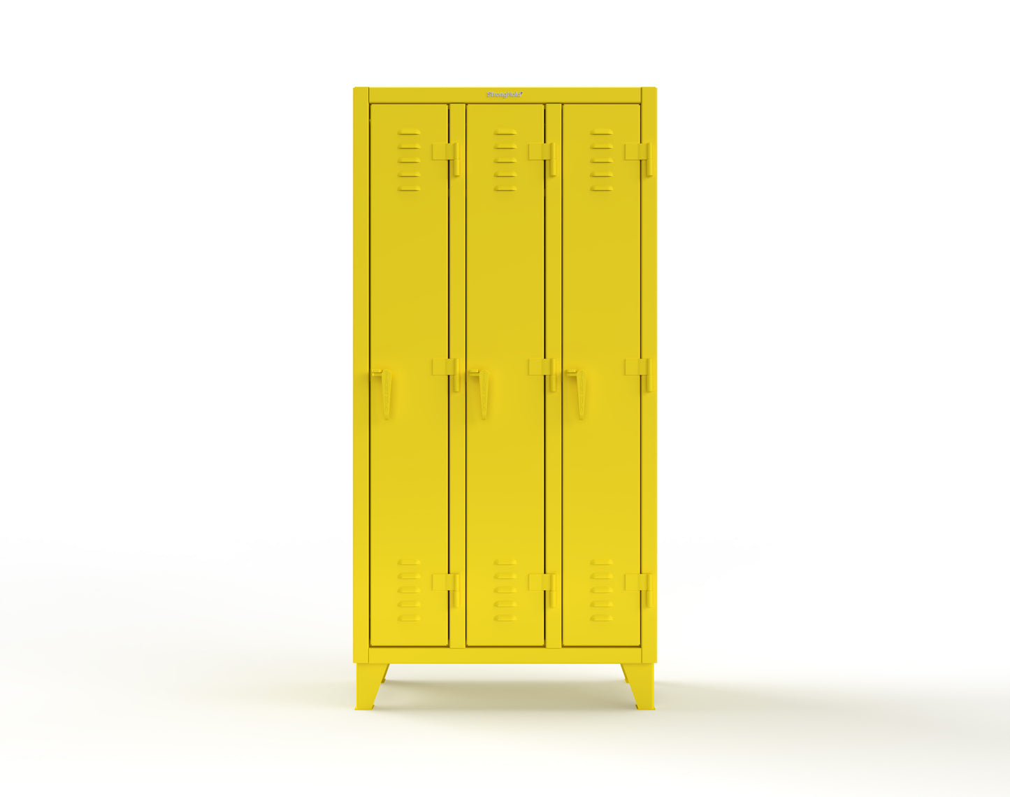 Extreme Duty 12 GA Single-Tier Locker with 3 Compartments, Louvered Doors, Wardrobe Rod - 38 in. W x 18in. D x 78 in. H - 36-18-1TSL-1023