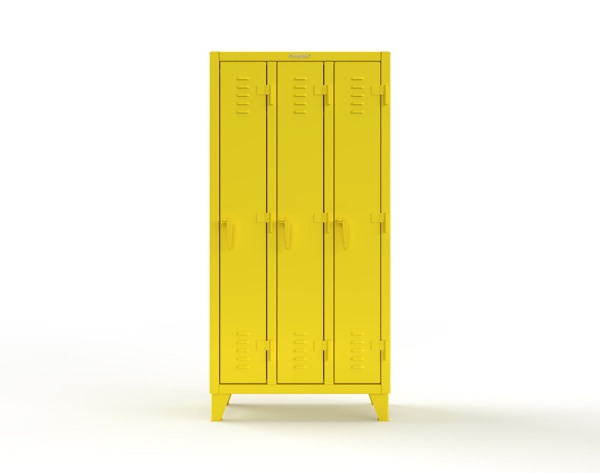 Extreme Duty 12 GA Single-Tier Locker with 3 Compartments, Louvered Doors, Wardrobe Rod - 38 in. W x 18in. D x 78 in. H - 36-18-1TSL-1023