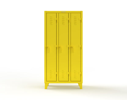 Extreme Duty 12 GA Single-Tier Locker with 3 Compartments, Louvered Doors, Wardrobe Rod - 38 in. W x 18in. D x 78 in. H - 36-18-1TSL-1023