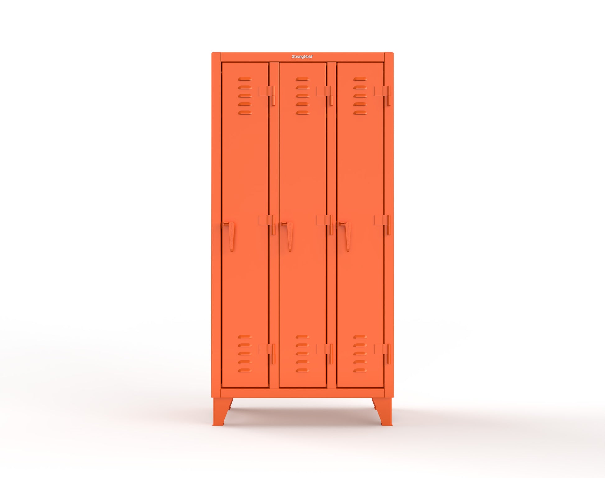 Extreme Duty 12 GA Single-Tier Locker with 3 Compartments, Louvered Doors, Wardrobe Rod - 38 in. W x 18in. D x 78 in. H - 36-18-1TSL-2004