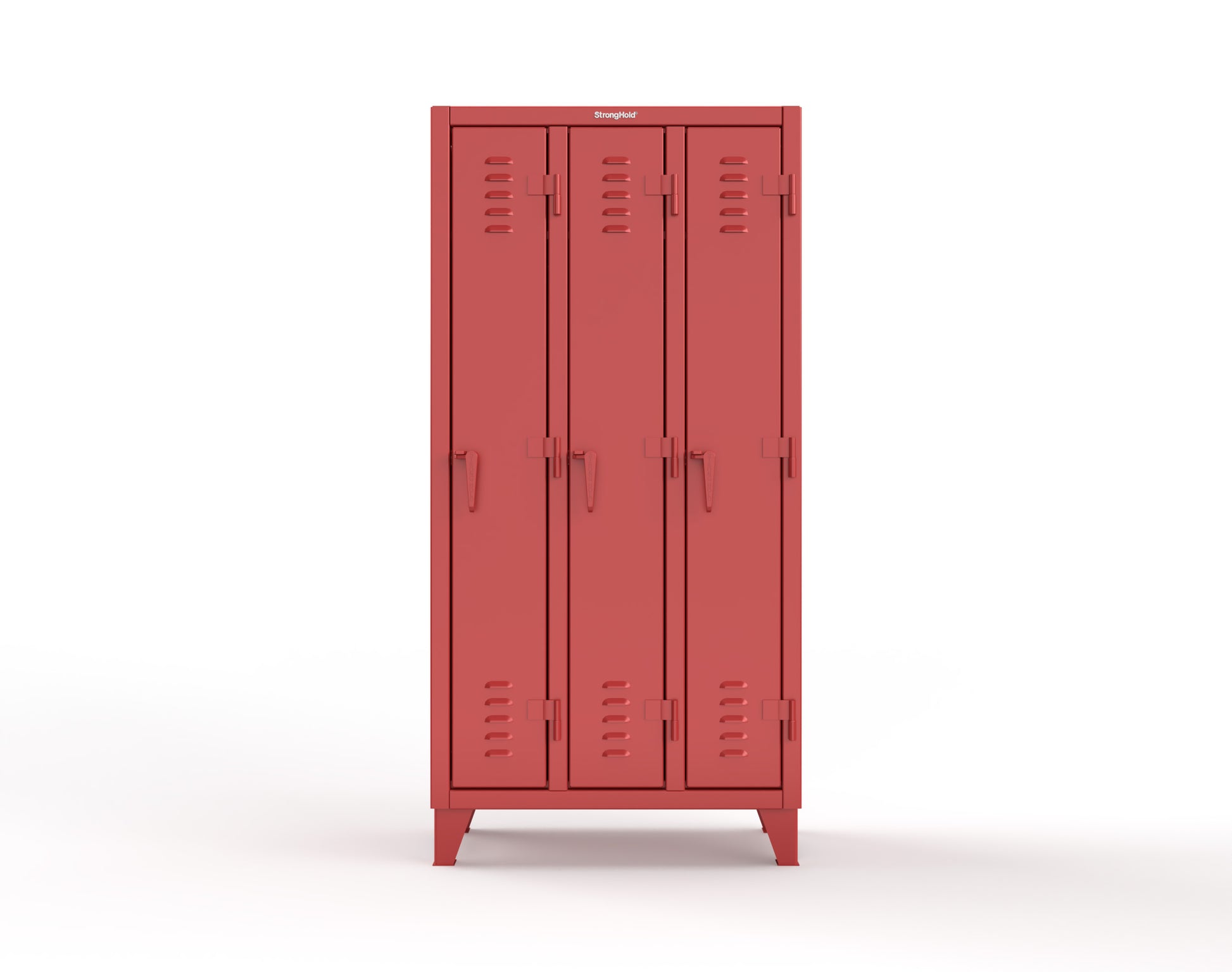 Extreme Duty 12 GA Single-Tier Locker with 3 Compartments, Louvered Doors, Wardrobe Rod - 38 in. W x 18in. D x 78 in. H - 36-18-1TSL-3001