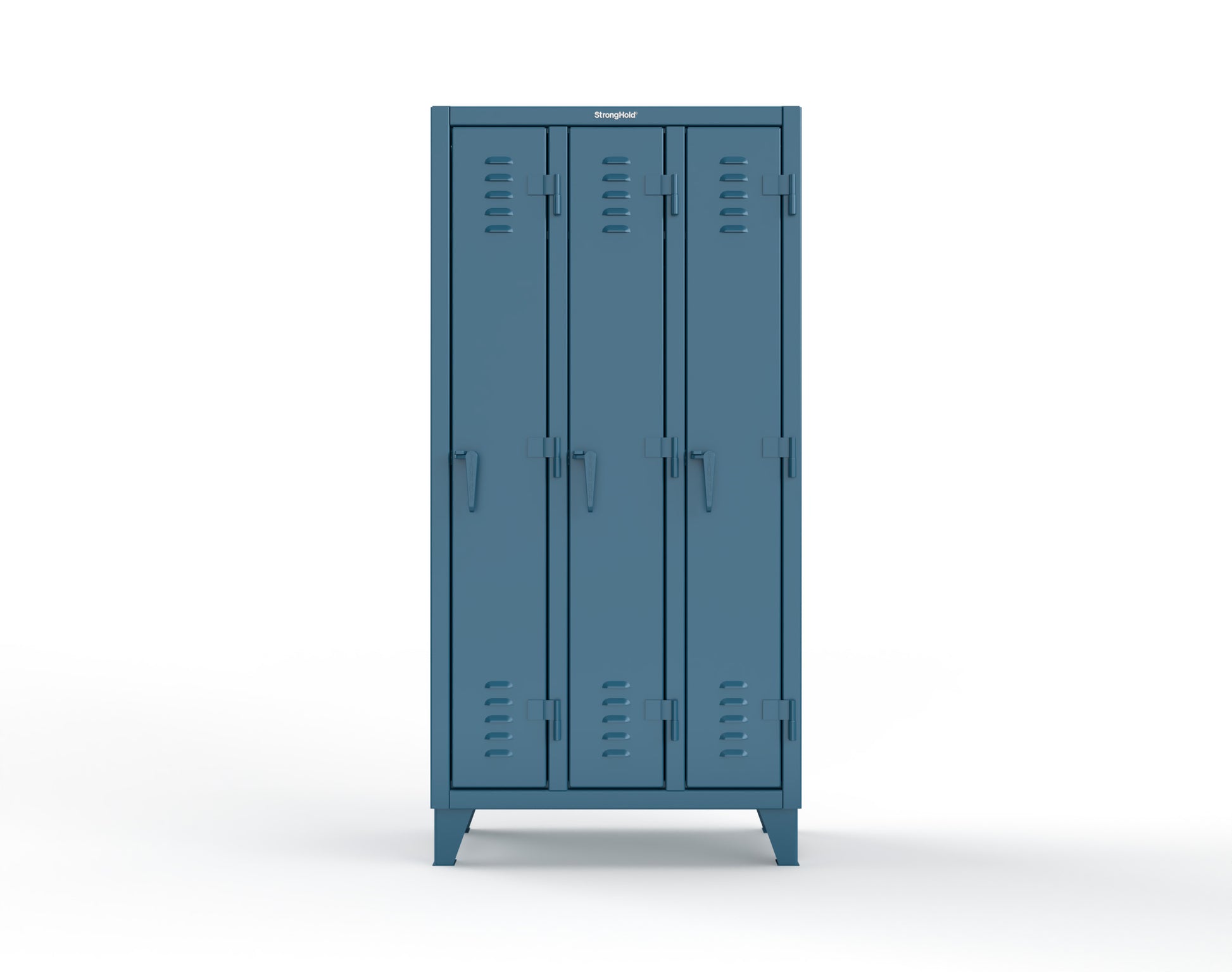 Extreme Duty 12 GA Single-Tier Locker with 3 Compartments, Louvered Doors, Wardrobe Rod - 38 in. W x 18in. D x 78 in. H - 36-18-1TSL-5010
