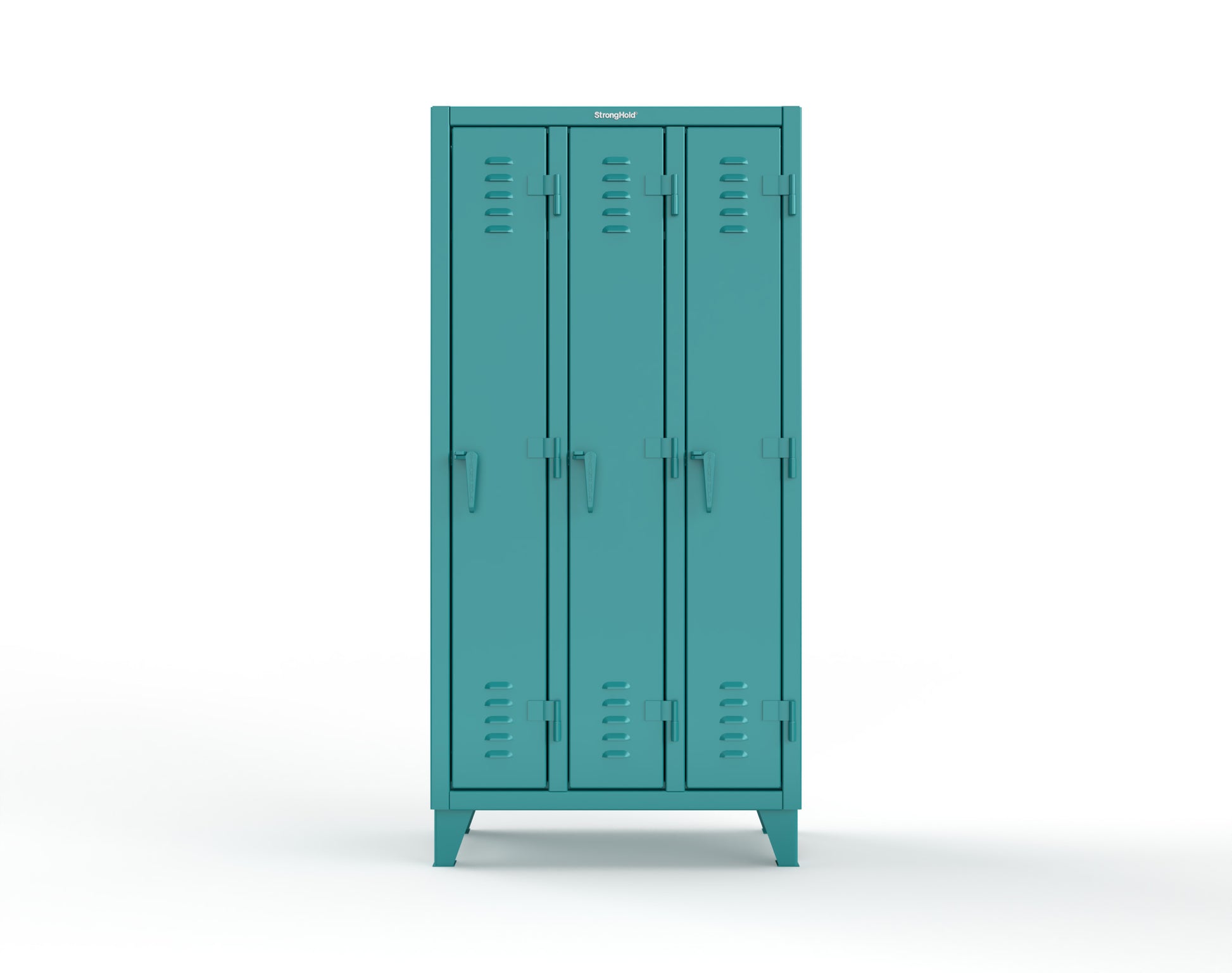 Extreme Duty 12 GA Single-Tier Locker with 3 Compartments, Louvered Doors, Wardrobe Rod - 38 in. W x 18in. D x 78 in. H - 36-18-1TSL-5021