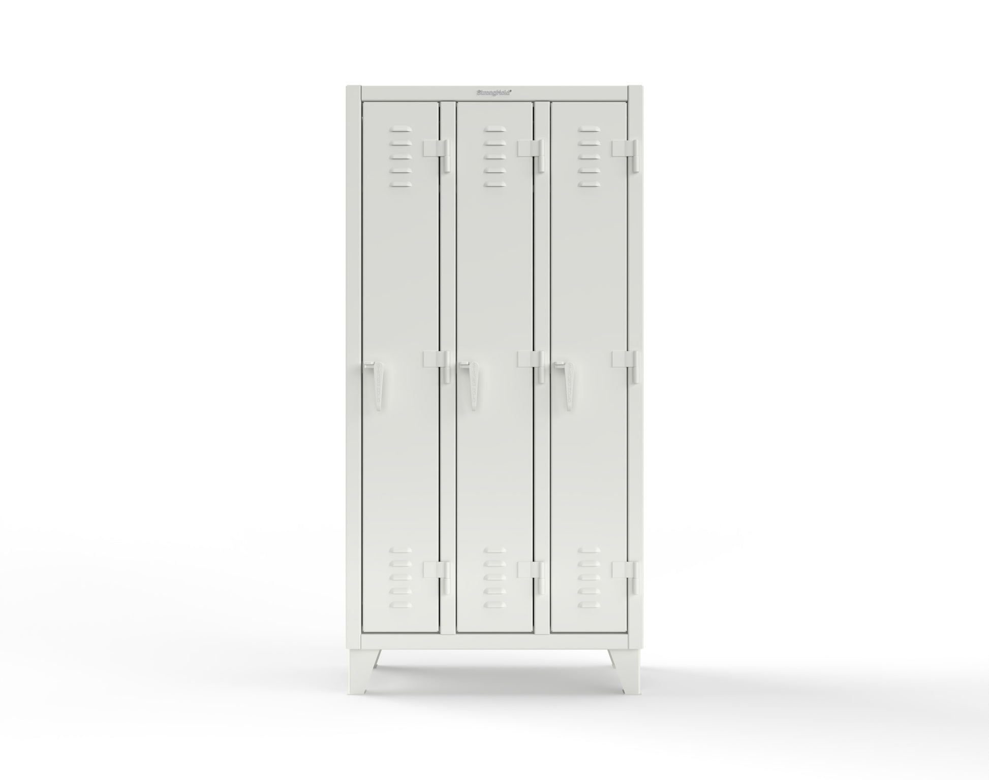 Extreme Duty 12 GA Single-Tier Locker with 3 Compartments, Louvered Doors, Wardrobe Rod - 38 in. W x 18in. D x 78 in. H - 36-18-1TSL-9003