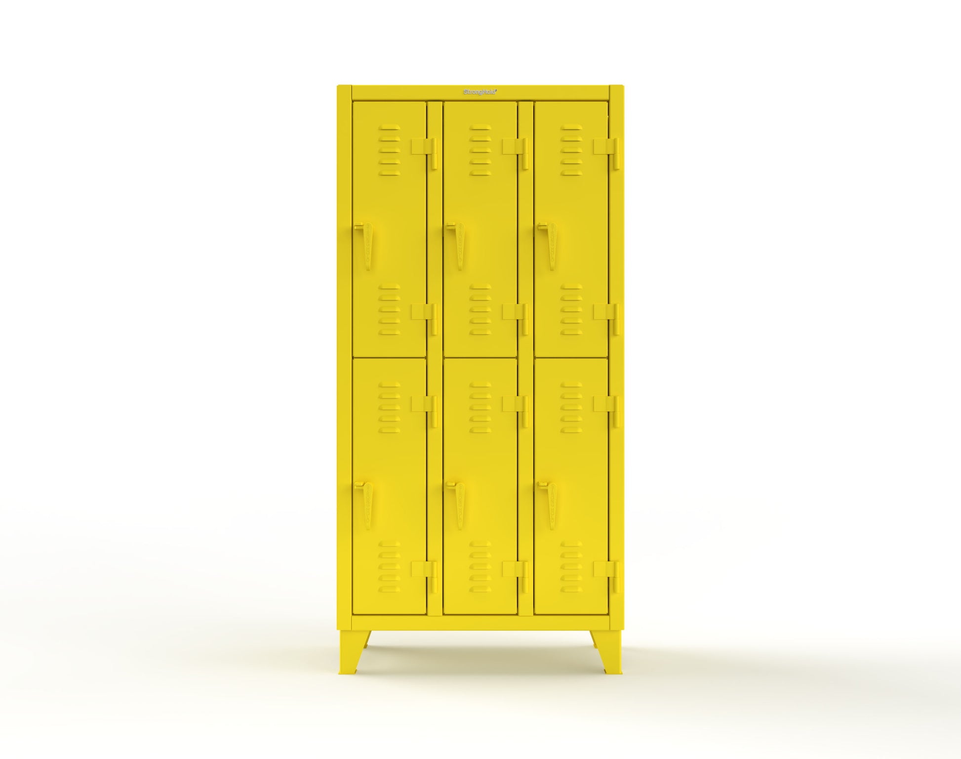 Extreme Duty 12 GA Double-Tier Locker with 6 Compartments, Louvered Doors, Coat Hooks - 38 in. W x 18in. D x 78 in. H - 36-18-2TSL-1021