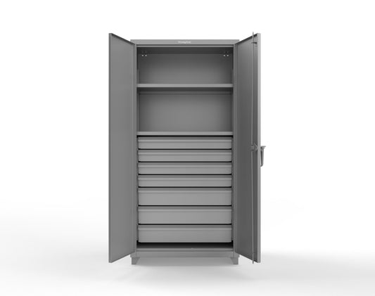 Extra Heavy Duty 14 GA Cabinet with 7 Drawers, 2 Shelves - 36 In. W x 24 In. D x 75 In. H - 36-242-7DB-L-7037