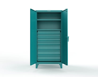 Extreme Duty 12 GA Cabinet with 7 Drawers, 2 Shelves- 36 In. W x 24 In. D x 78 In. H - 36-242-7DB-5021