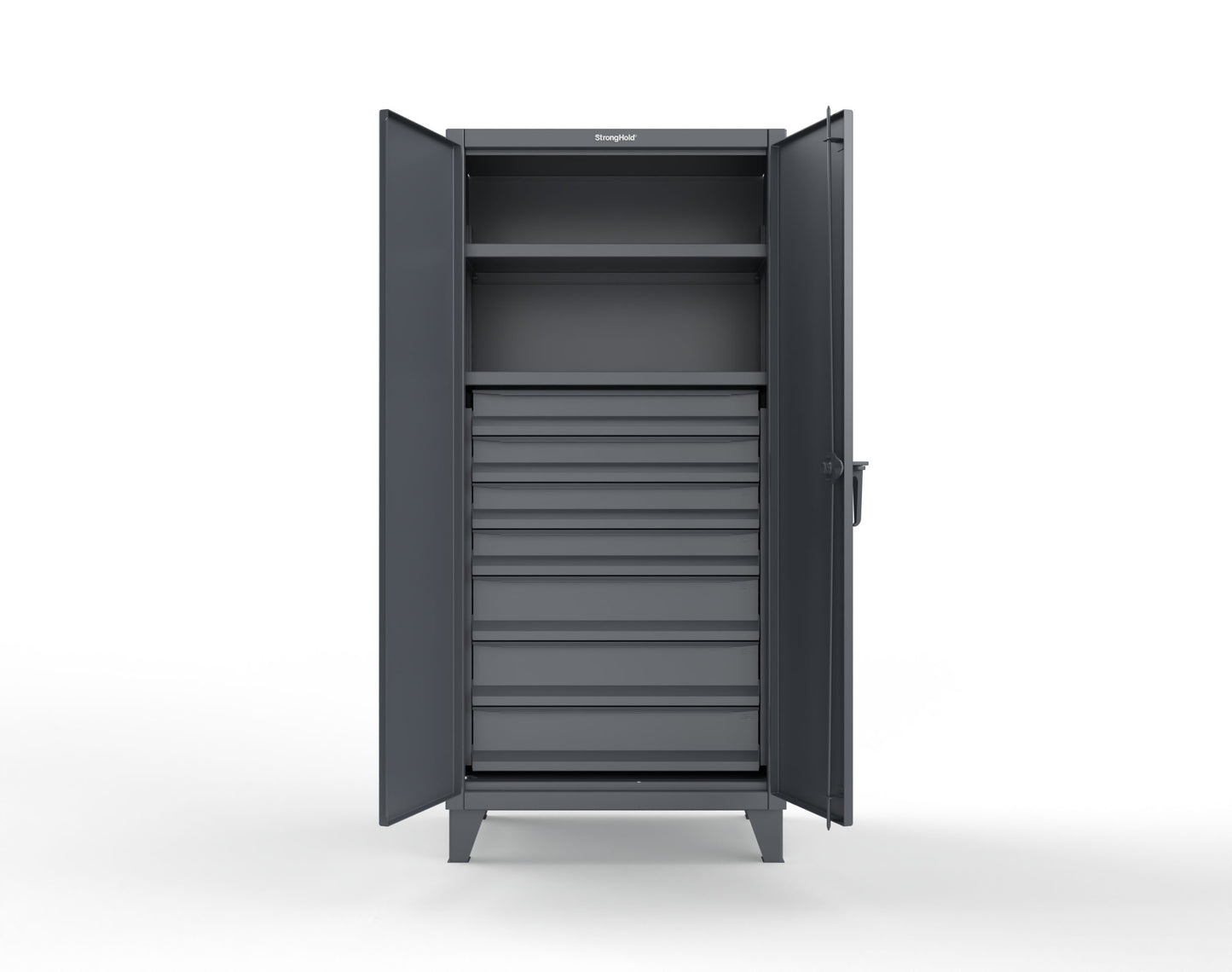 Extreme Duty 12 GA Cabinet with 7 Drawers, 2 Shelves- 36 In. W x 24 In. D x 78 In. H - 36-242-7DB-7024