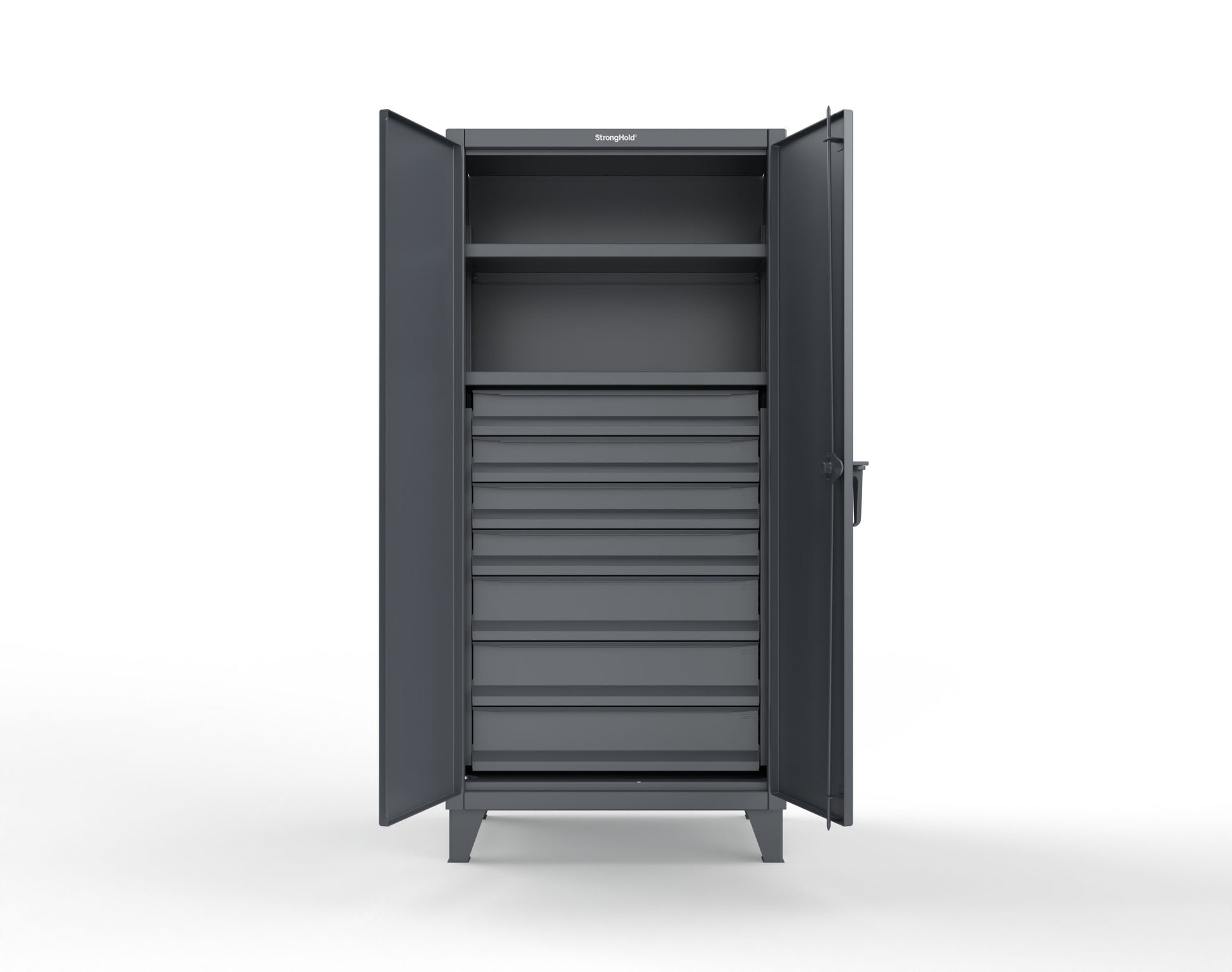 Extreme Duty 12 GA Cabinet with 7 Drawers, 2 Shelves- 36 In. W x 24 In. D x 78 In. H - 36-242-7DB-7024