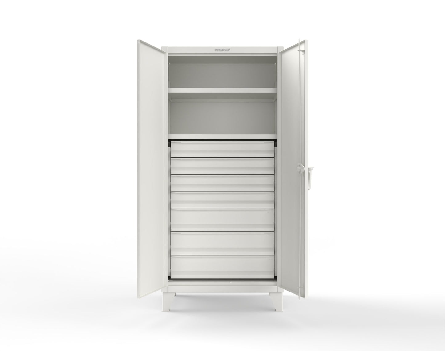 Extreme Duty 12 GA Cabinet with 7 Drawers, 2 Shelves- 36 In. W x 24 In. D x 78 In. H - 36-242-7DB-9003