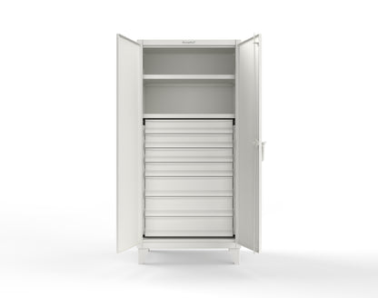 Extreme Duty 12 GA Cabinet with 7 Drawers, 2 Shelves- 36 In. W x 24 In. D x 78 In. H - 36-242-7DB-9003