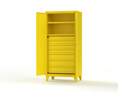 Extreme Duty 12 GA Cabinet with 7 Drawers, 2 Shelves- 36 In. W x 24 In. D x 78 In. H - 36-242-7DB-1021