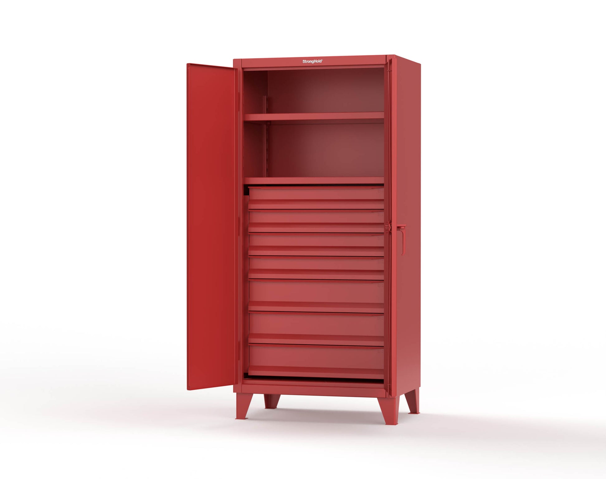 Extreme Duty 12 GA Cabinet with 7 Drawers, 2 Shelves- 36 In. W x 24 In. D x 78 In. H - 36-242-7DB-3001