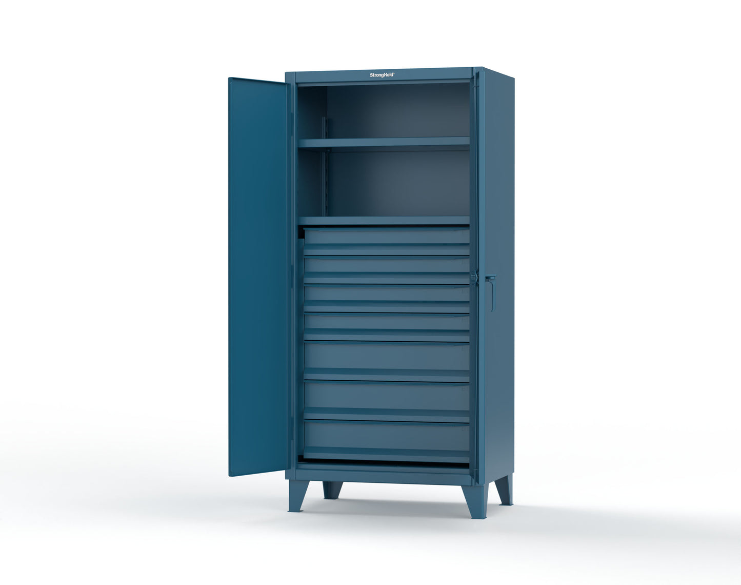 Extreme Duty 12 GA Cabinet with 7 Drawers, 2 Shelves- 36 In. W x 24 In. D x 78 In. H - 36-242-7DB-5001