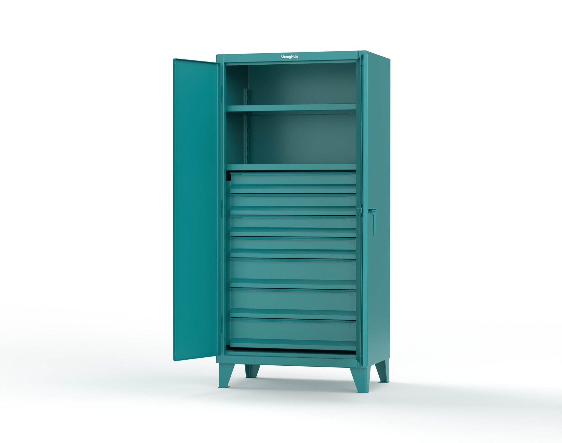 Extreme Duty 12 GA Cabinet with 7 Drawers, 2 Shelves- 36 In. W x 24 In. D x 78 In. H - 36-242-7DB-5021