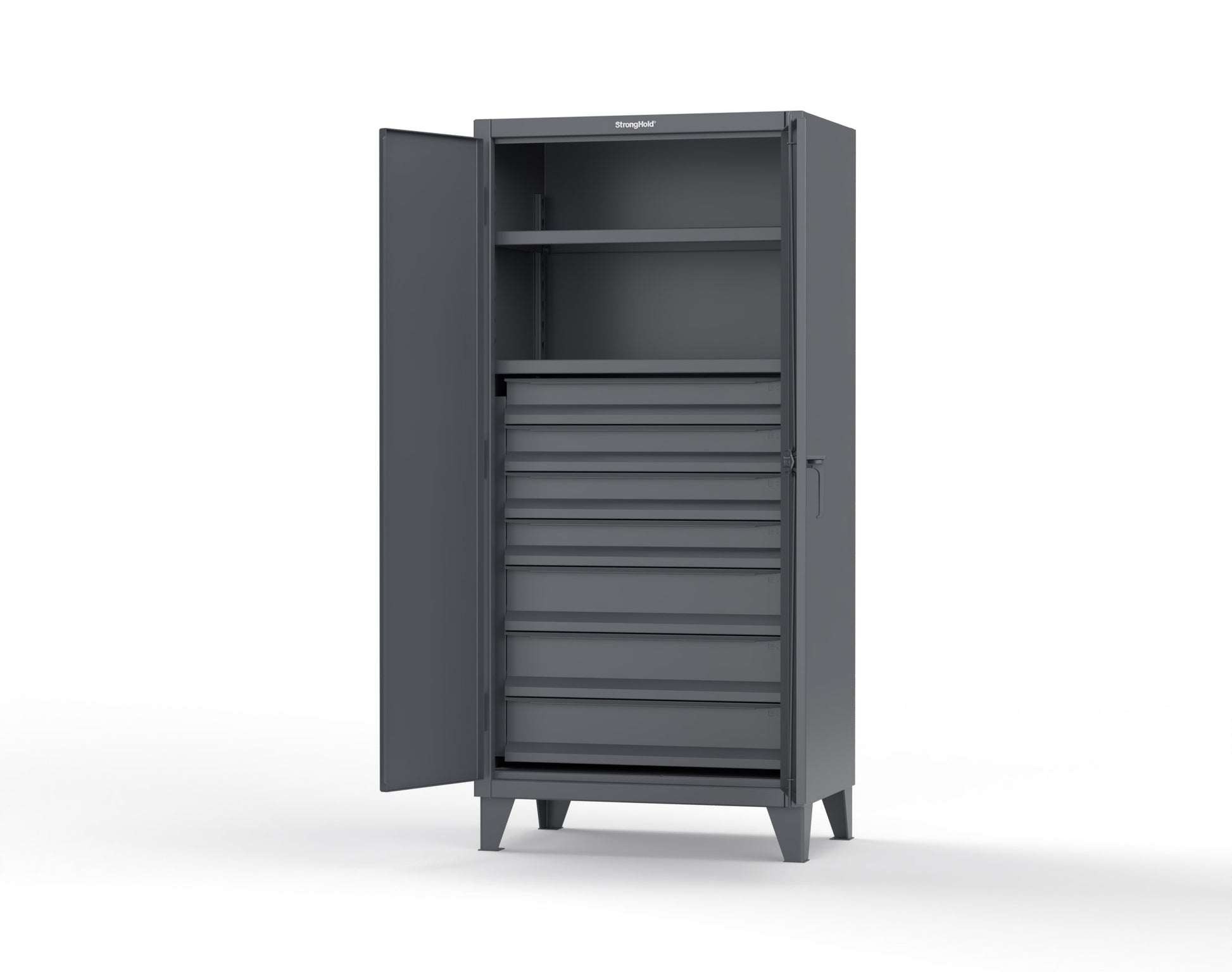 Extreme Duty 12 GA Cabinet with 7 Drawers, 2 Shelves- 36 In. W x 24 In. D x 78 In. H - 36-242-7DB-7024