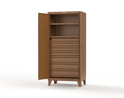 Extreme Duty 12 GA Cabinet with 7 Drawers, 2 Shelves- 36 In. W x 24 In. D x 78 In. H - 36-242-7DB-8008