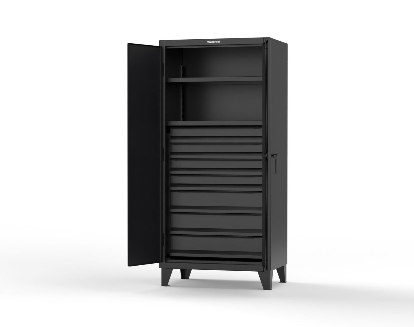 Extreme Duty 12 GA Cabinet with 7 Drawers, 2 Shelves- 36 In. W x 24 In. D x 78 In. H - 36-242-7DB-9005