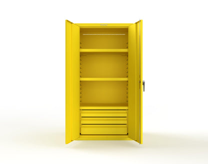 Heavy Duty 18 GA Cabinet with 3 Drawers and 3 Shelves - 36 in. W x 24 in. D x 72 in. H - 36-243-3DB-P-1021