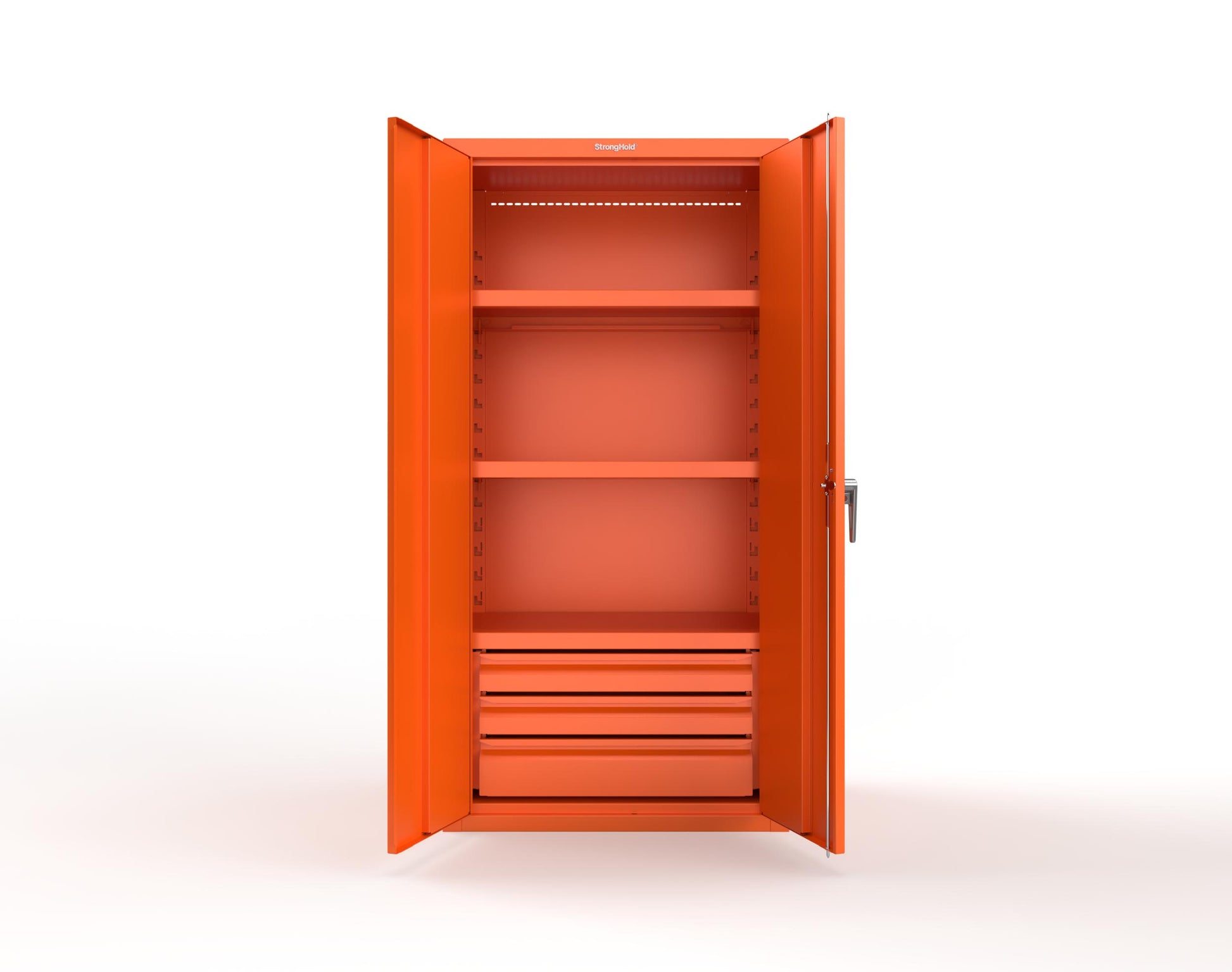 Heavy Duty 18 GA Cabinet with 3 Drawers and 3 Shelves - 36 in. W x 24 in. D x 72 in. H - 36-243-3DB-P-2009