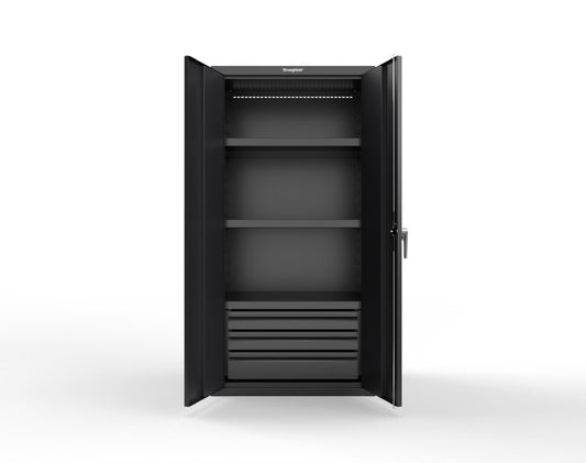 Heavy Duty 18 GA Cabinet with 3 Drawers and 3 Shelves - 36 in. W x 24 in. D x 72 in. H - 36-243-3DB-P-9005