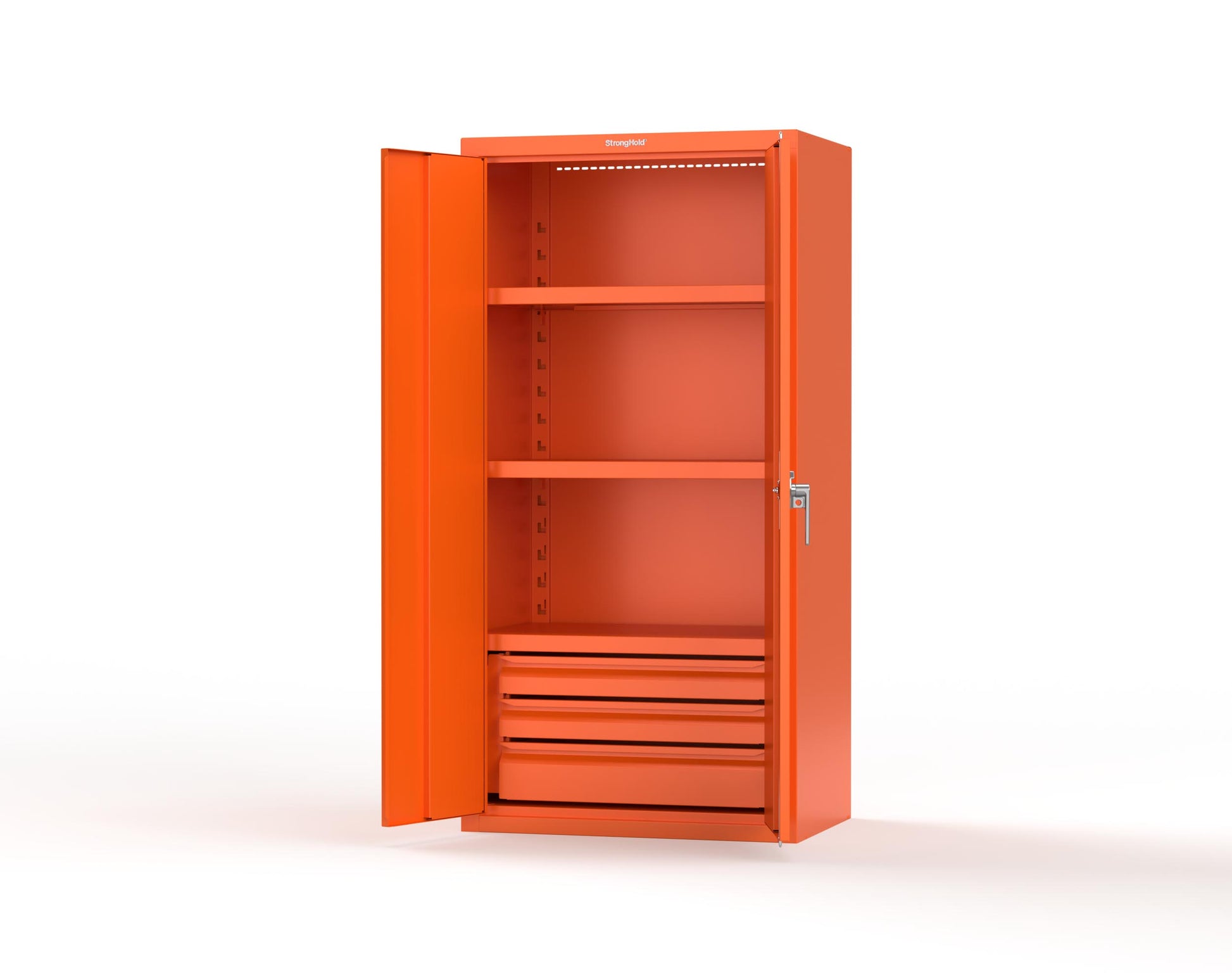 Heavy Duty 18 GA Cabinet with 3 Drawers and 3 Shelves - 36 in. W x 24 in. D x 72 in. H - 36-243-3DB-P-2009