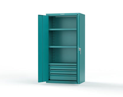 Heavy Duty 18 GA Cabinet with 3 Drawers and 3 Shelves - 36 in. W x 24 in. D x 72 in. H - 36-243-3DB-P-5021