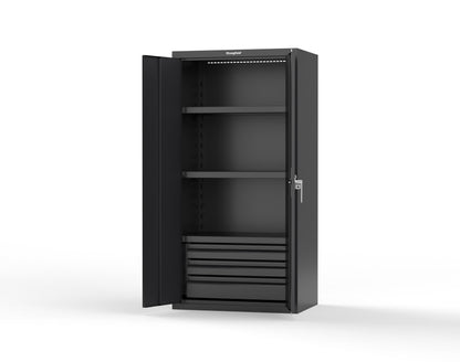 Heavy Duty 18 GA Cabinet with 3 Drawers and 3 Shelves - 36 in. W x 24 in. D x 72 in. H - 36-243-3DB-P-9005