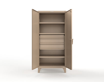 Extreme Duty 12 GA Cabinet with 3 Drawers, 3 Shelves - 36 In. W x 24 In. D x 78 In. H - 36-243-3DB-1019