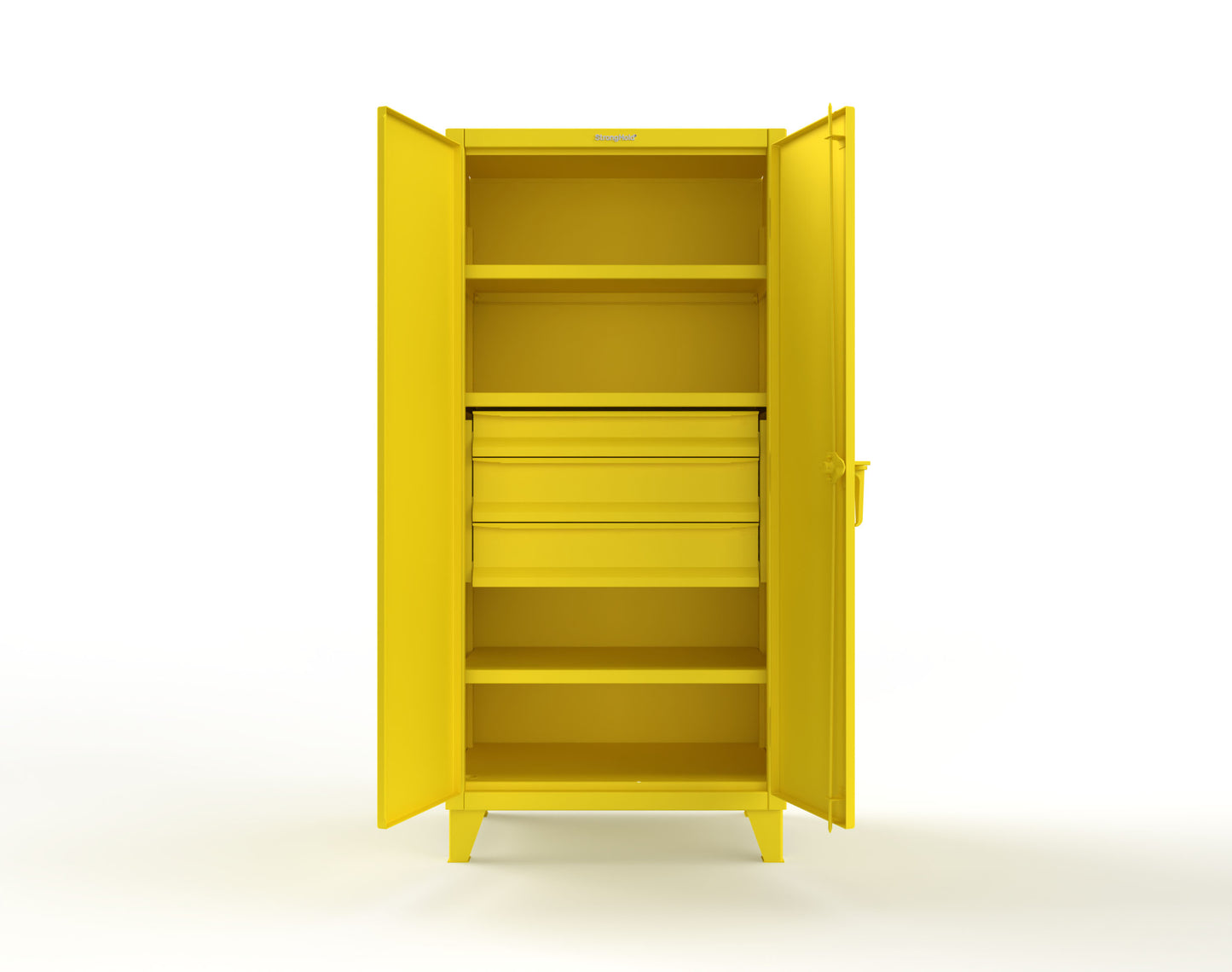 Extreme Duty 12 GA Cabinet with 3 Drawers, 3 Shelves - 36 In. W x 24 In. D x 78 In. H - 36-243-3DB-1021