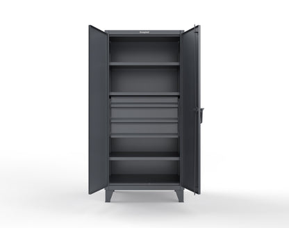 Extreme Duty 12 GA Cabinet with 3 Drawers, 3 Shelves - 36 In. W x 24 In. D x 78 In. H - 36-243-3DB-7024