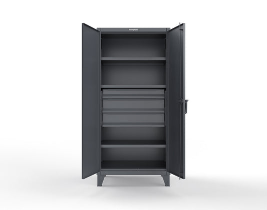 Extreme Duty 12 GA Cabinet with 3 Drawers, 3 Shelves - 36 In. W x 24 In. D x 78 In. H - 36-243-3DB-7024