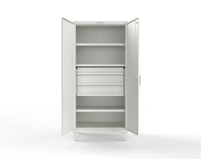 Extreme Duty 12 GA Cabinet with 3 Drawers, 3 Shelves - 36 In. W x 24 In. D x 78 In. H - 36-243-3DB-9003