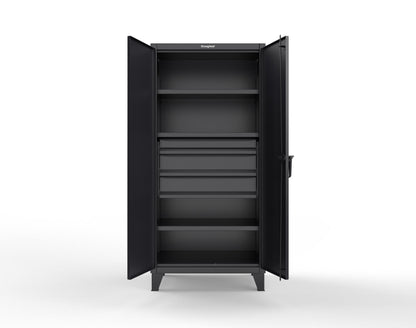 Extreme Duty 12 GA Cabinet with 3 Drawers, 3 Shelves - 36 In. W x 24 In. D x 78 In. H - 36-243-3DB-9005