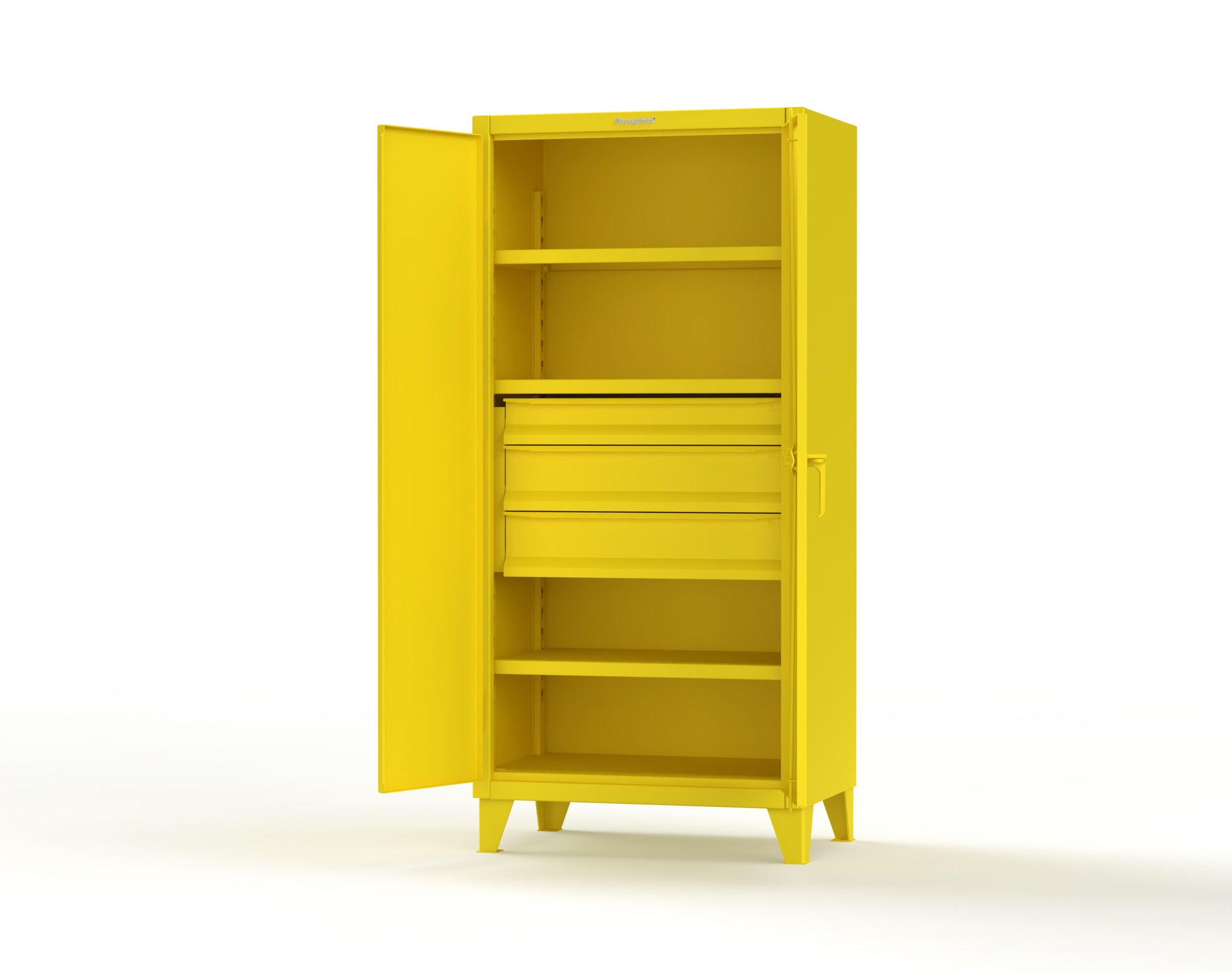 Extreme Duty 12 GA Cabinet with 3 Drawers, 3 Shelves - 36 In. W x 24 In. D x 78 In. H - 36-243-3DB-1021