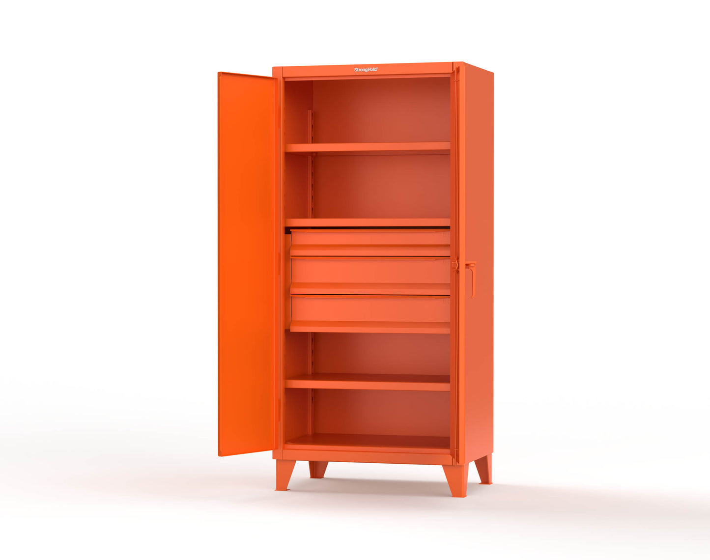 Extreme Duty 12 GA Cabinet with 3 Drawers, 3 Shelves - 36 In. W x 24 In. D x 78 In. H - 36-243-3DB-2009