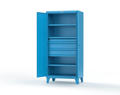 Extreme Duty 12 GA Cabinet with 3 Drawers, 3 Shelves - 36 In. W x 24 In. D x 78 In. H - 36-243-3DB-5012